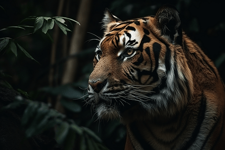 树林里凶猛的老虎图片