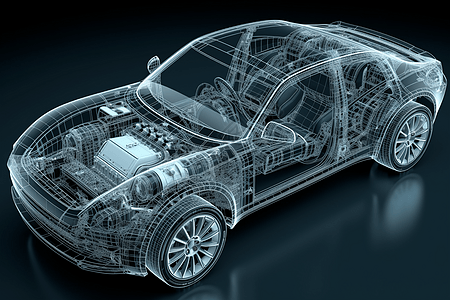 汽车传动系统透视图背景图片