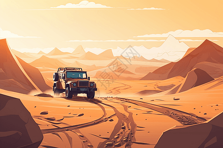 越野车在沙漠图片