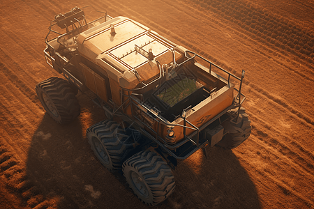 夏季农田机器人农用车视角图片