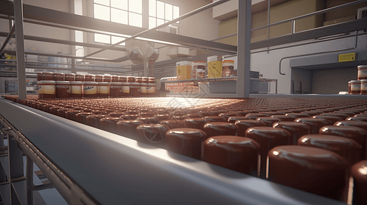 食品加工产罐头生产流程高清图片