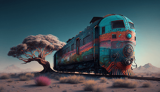 艺术创作梦幻列车图片