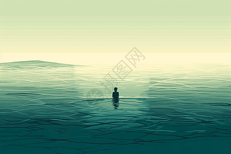 孤独的游泳者背景图片