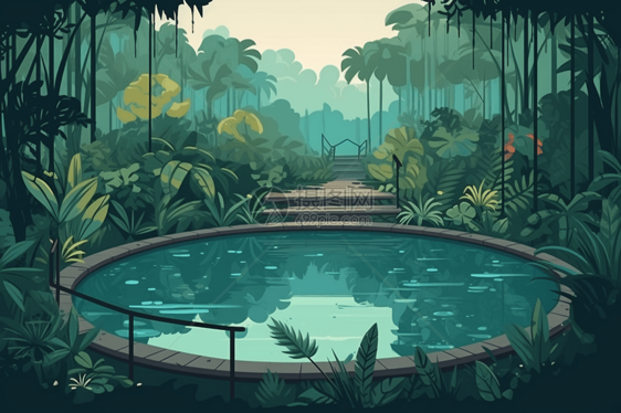 丛林中间的游泳池图片