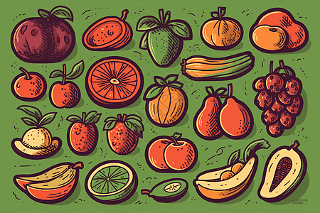 水果和蔬菜插图图片