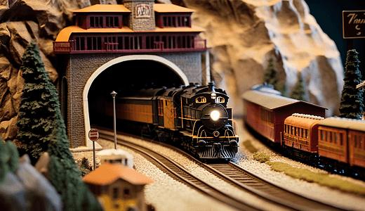 火车穿越山洞背景图片