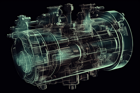 科技感发动机气缸背景图片