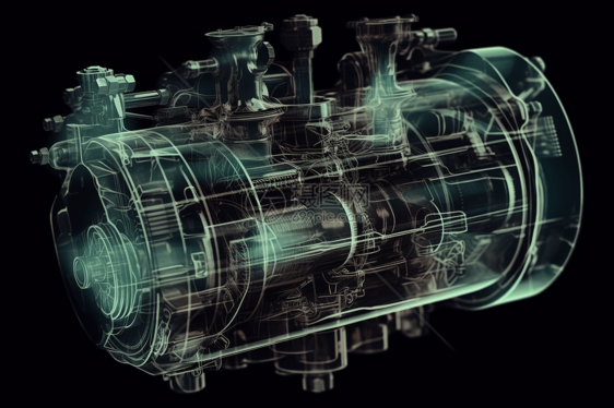 科技感发动机气缸图片