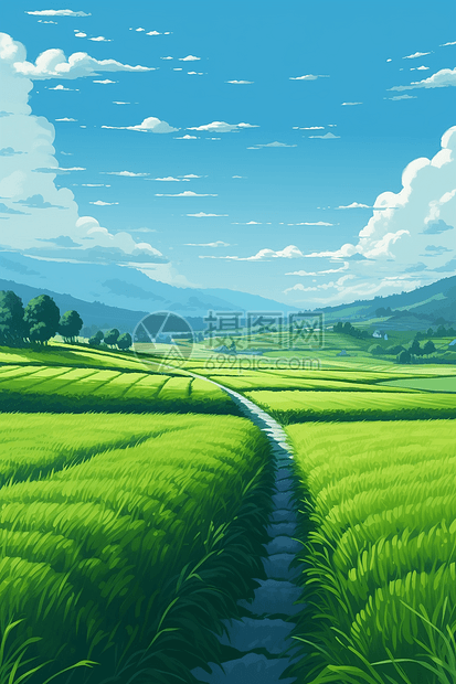 宁静的稻田图片