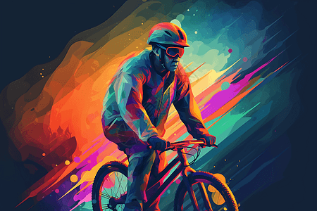 自行车上男人图片