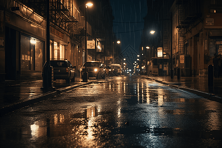 雨玻璃夜晚的城市灯光背景