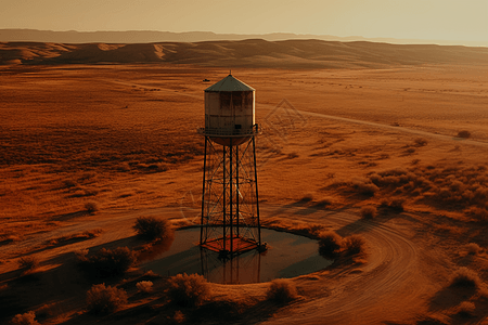 沙漠地区水塔图片