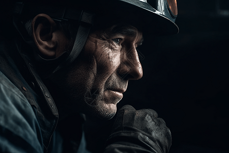 检查煤层的煤矿工人图片