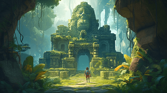 神秘的丛林神庙图片