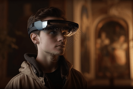科技智能虚拟VR眼镜背景图片