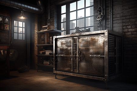 工业金属柜3D渲染图高清图片