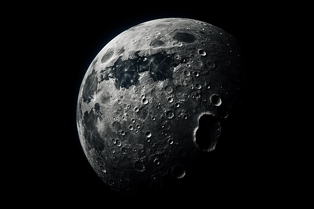 空间站星空中的月球背景