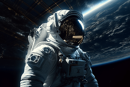 宇航员太空探索背景图片