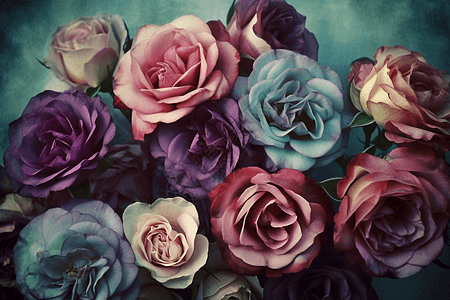 柔和背景下的玫瑰花图片