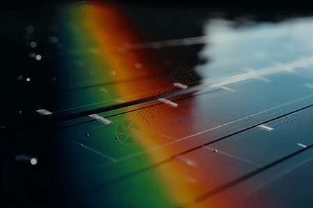 太阳能板的彩虹背景图片