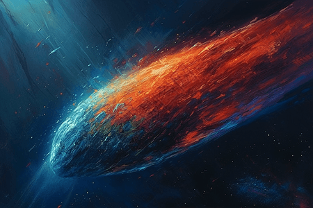 炽热彗星的油画图片