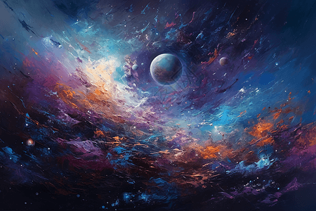 充满活力的插画宇宙星空图片