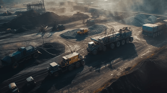 巨大煤矿开采中图片