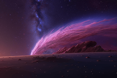 天空里的紫色星云图片