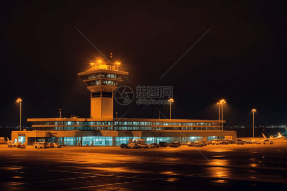 机场夜景图片