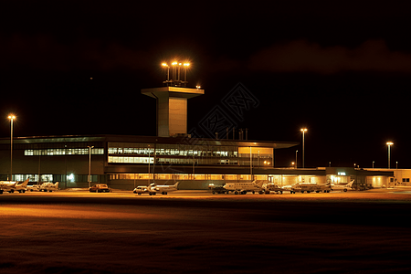 夜晚的机场图片