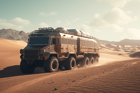 沙漠上的大型越野车图片