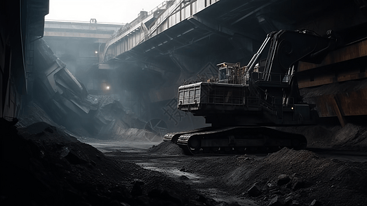 煤矿 挖掘机大型机械挖煤设计图片
