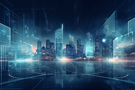 科技未来智慧城市背景图片
