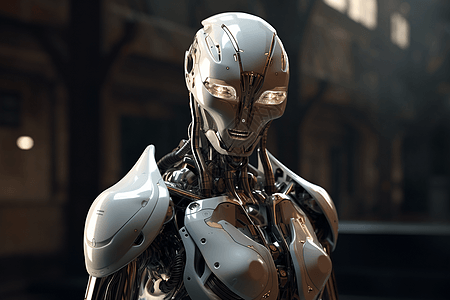 未来金属机器人背景图片