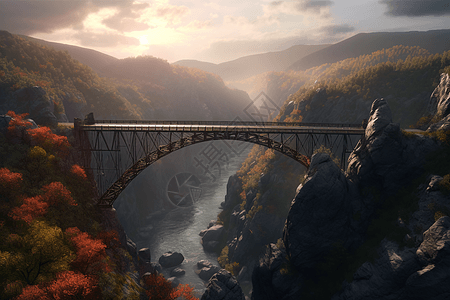 一座横跨峡谷的桥梁图片
