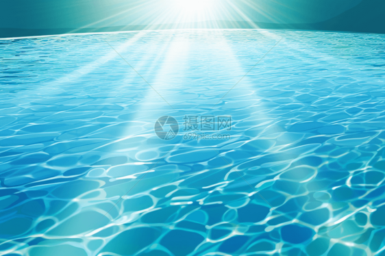 波光粼粼的泳池图片
