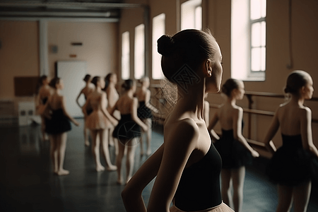 小学生练习芭蕾舞高清图片