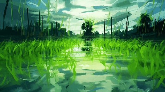 夏季绿植沼泽地图片