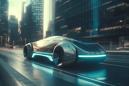 未来主义的智能漂移汽车背景图片