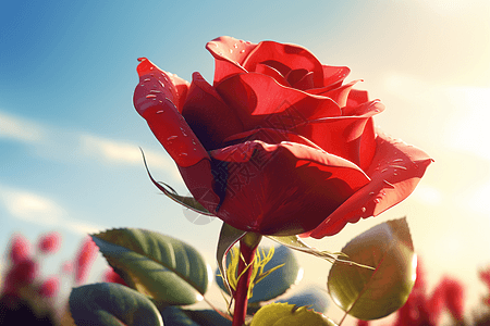 明亮阳光下的玫瑰花背景图片