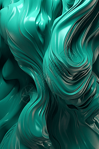 简约质感绿色3D流体图片