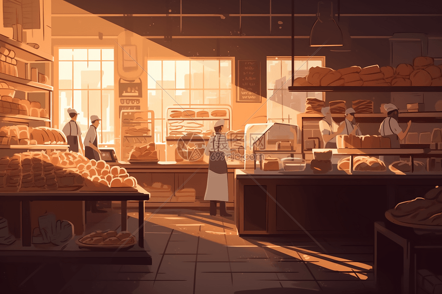面包房插图插画图片下载-正版图片600036654-摄图网