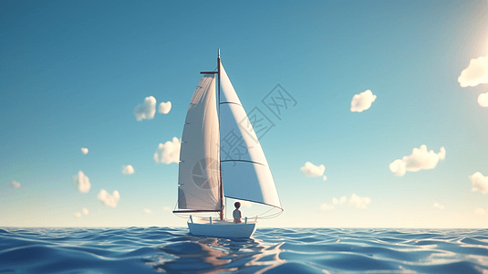 海洋上的帆船背景图片