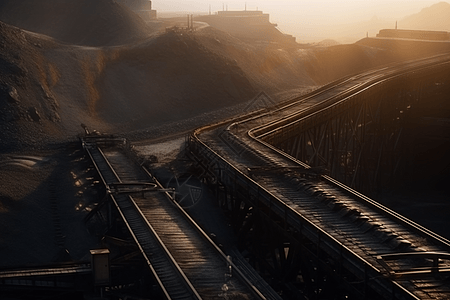 大型煤矿输送轨道图片