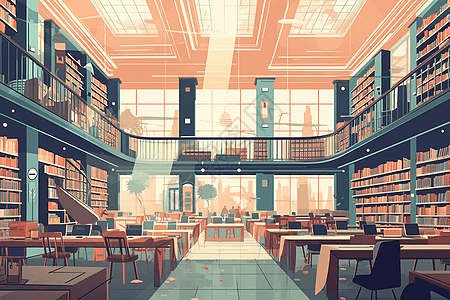 宁静的大型图书馆图片