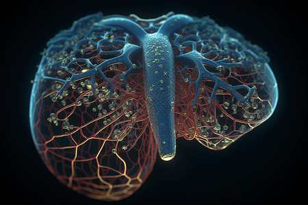 肝脏的详细3D图图片