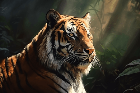 丛林中的老虎高清图片