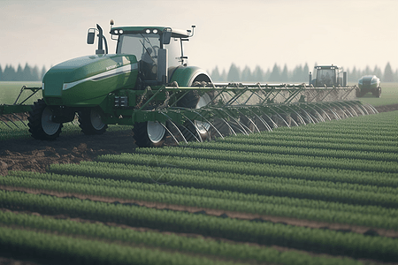 机器正在给农田施肥图片