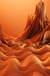 橙色3D流体背景图片