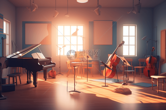明亮的音乐教室图片